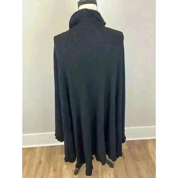The Scotch House 100% Lambswool Long Cardigan Wrap Black One Size Ruffles - Picture 5 of 11